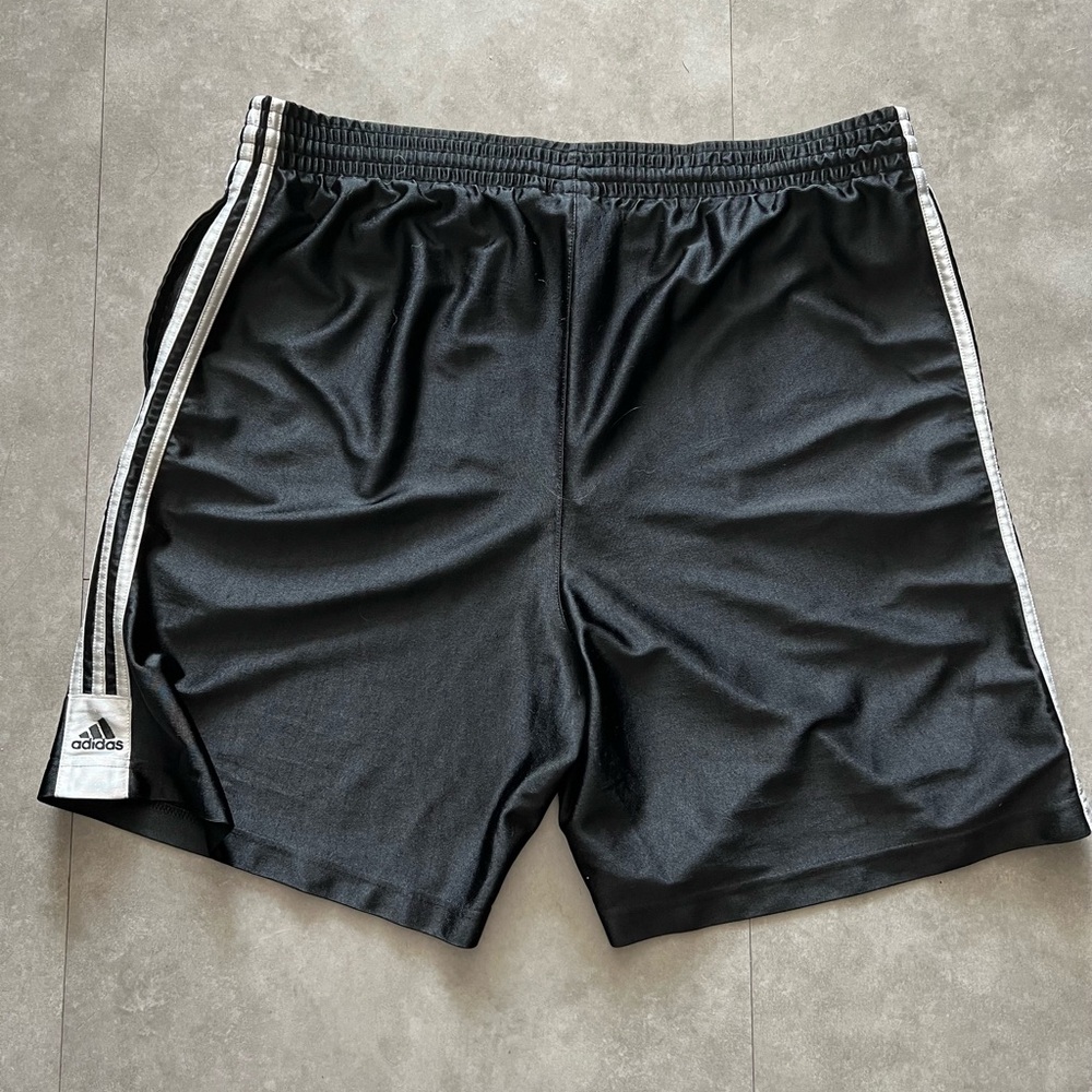 Adidas Black Athletic Shorts with Signature Stripes